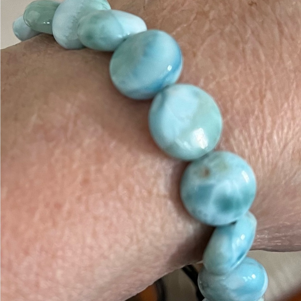 Marahlago Larimar Adjustable Beaded Bracelet! - Picture 3 of 7
